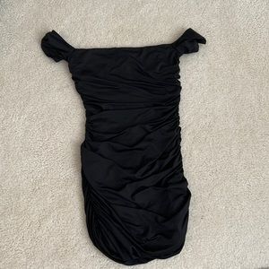 TOBI black mini off shoulder dress
